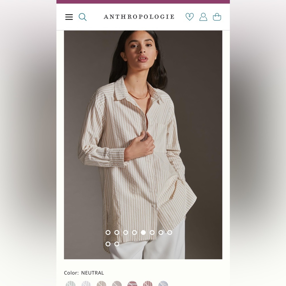 Anthropologie Long Line Tunic in Neutral